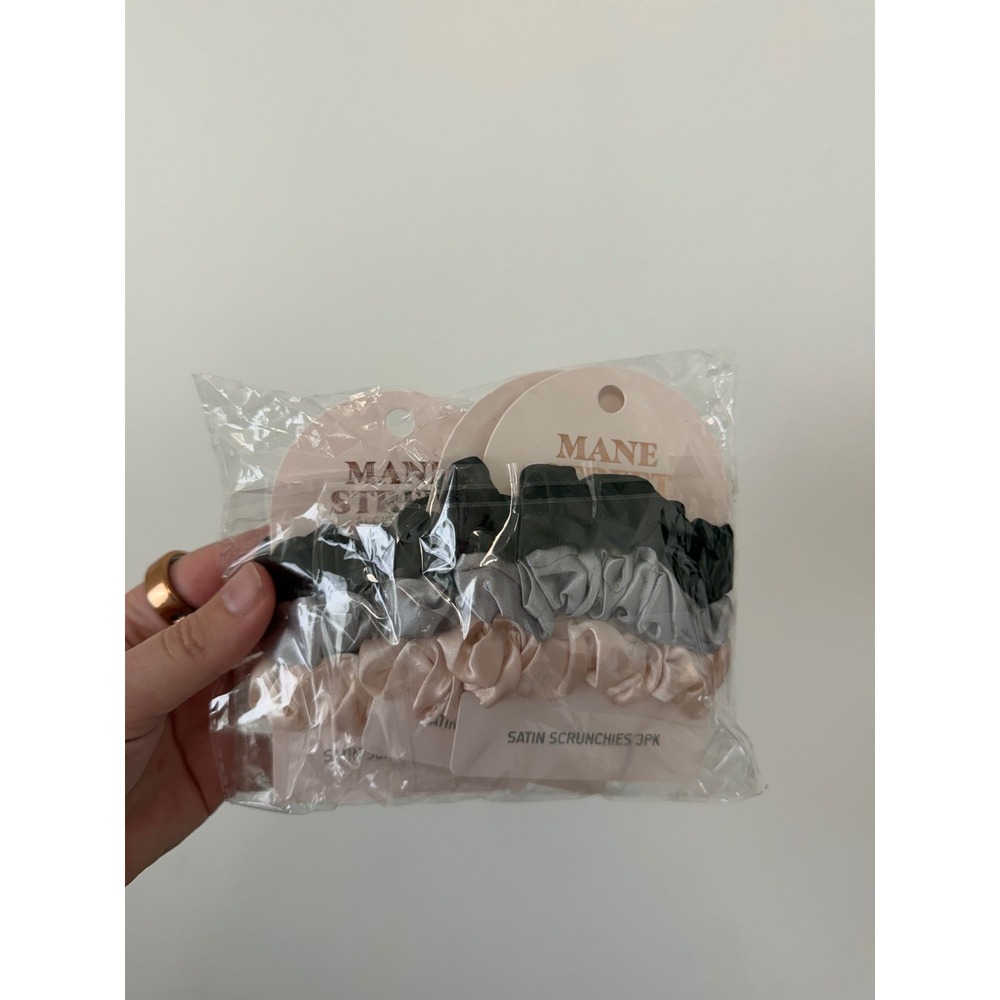 Mane Street Satin Scrunchies – 3 Pack (9 Total Scrunchies) – Multi Color – New